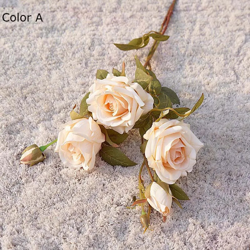 nouvelle décoration automnale fleurs artificielles roses bouclées luxe mariage - vue 11 sur 11