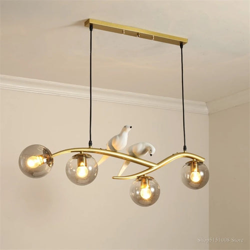 lampe d'oiseau nordique lustre moderne en verre led