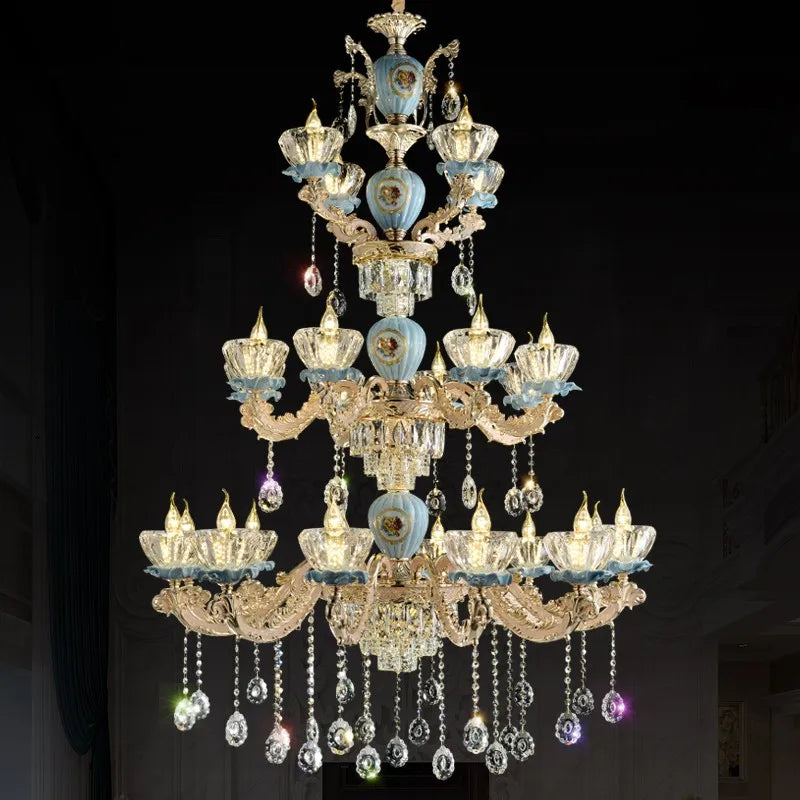lustre moderne en cristal pour un éclairage élégant et raffiné - vue 3 sur 8