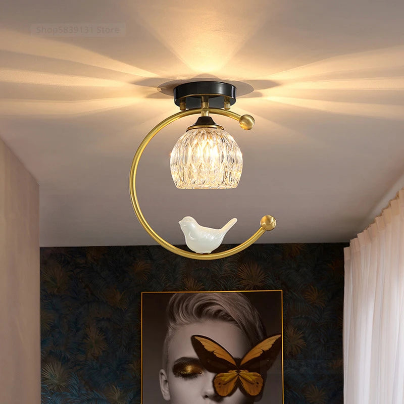 plafonnier led nordique simple en cristal éclairage moderne décoratif - vue 3 sur 6