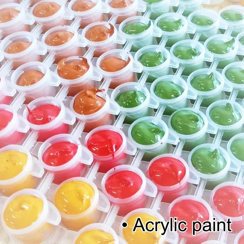 peinture par numéros abstraite DIY peinture acrylique sans cadre