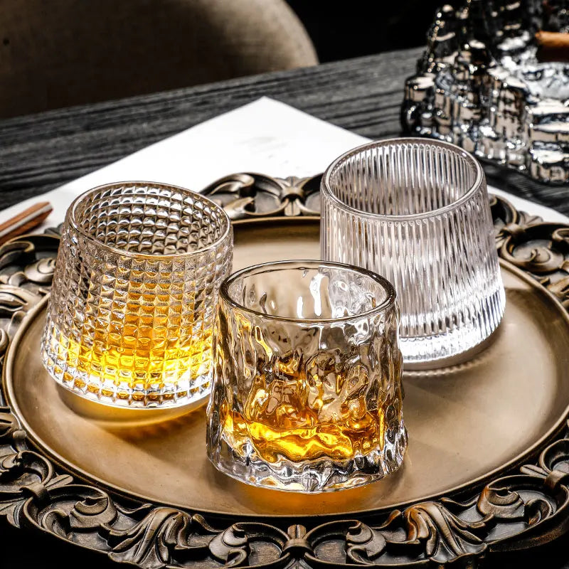 Verres whisky old fashioned design facette elegant cocktail - vue 7 sur 7