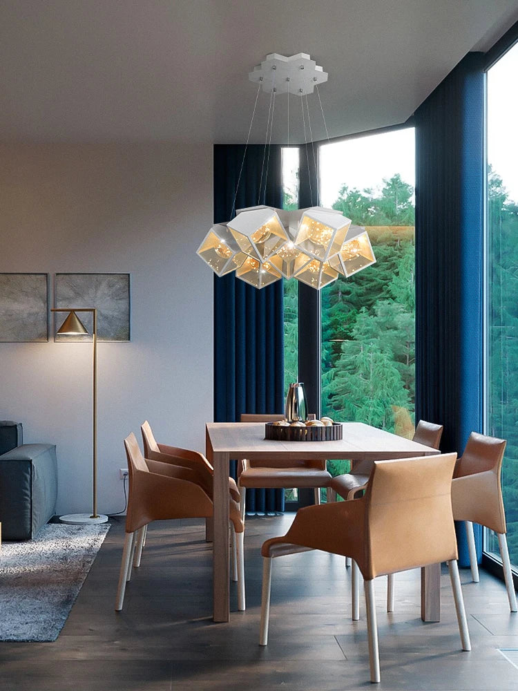 lustre led moderne dimmable pour intérieur géométrique