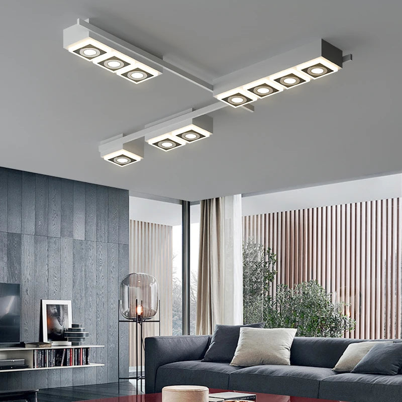 lustre moderne à leds pour éclairage intérieur et décoration - vue 5 sur 9