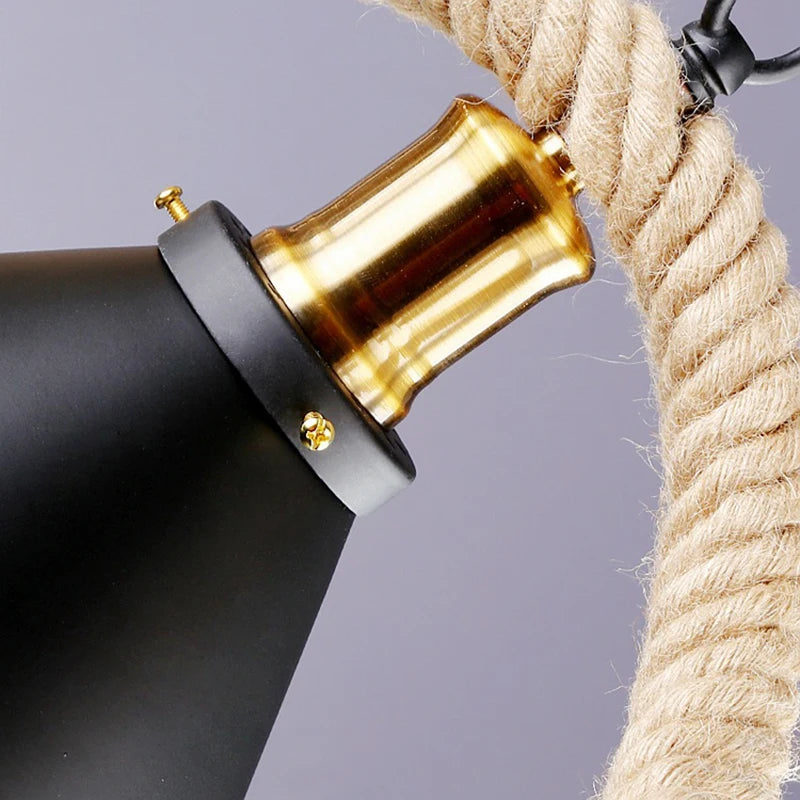 suspension rustiques industrielles avec corde pour intérieur