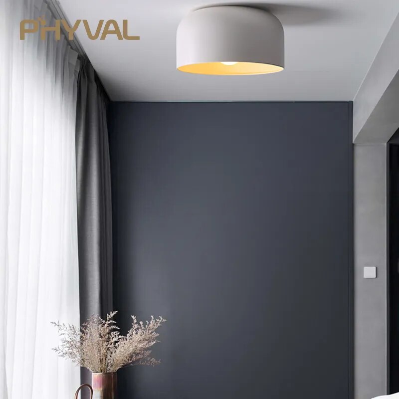 Plafonnier LEDs lumière nordique maison salon décor noir/blanc éclairage - vue 6 sur 8
