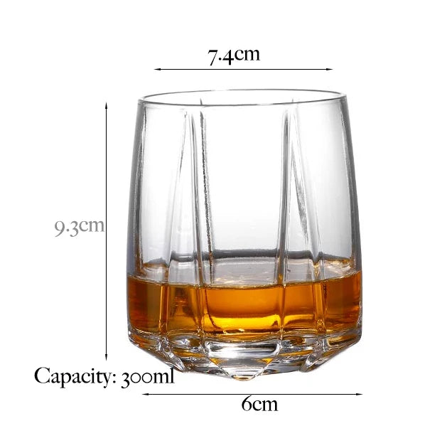 Verres whisky old fashioned style relief élégant