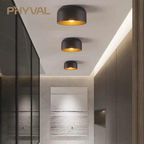 Plafonnier LEDs lumière nordique maison salon décor noir/blanc éclairage