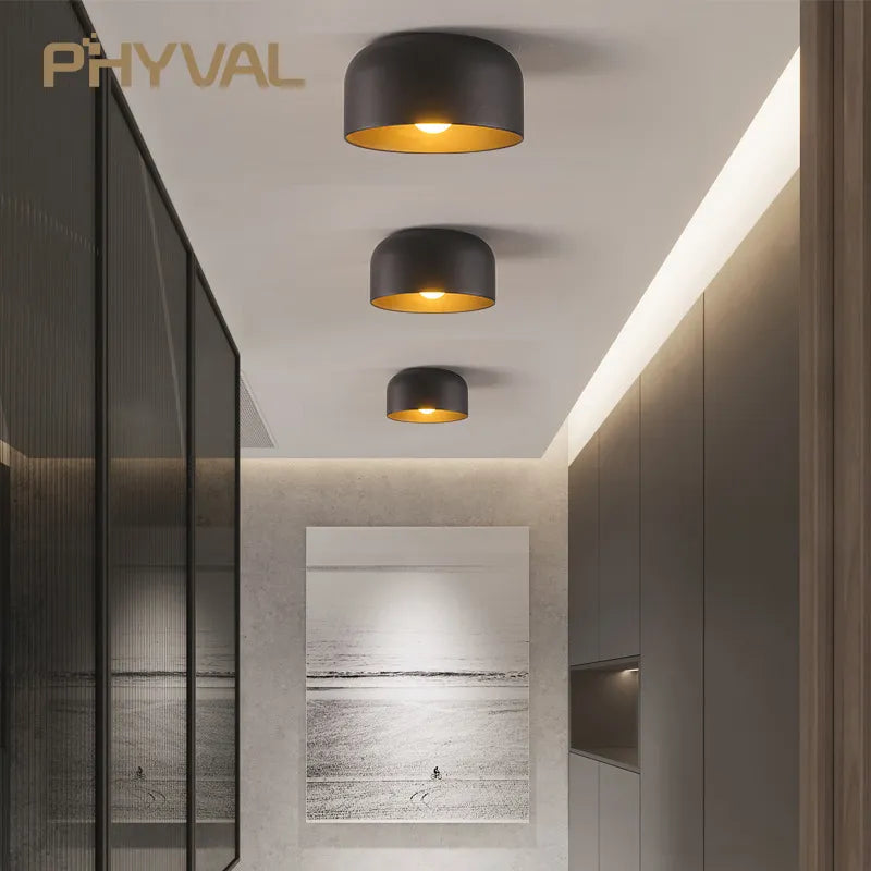 Plafonnier LEDs lumière nordique maison salon décor noir/blanc éclairage - vue 4 sur 8