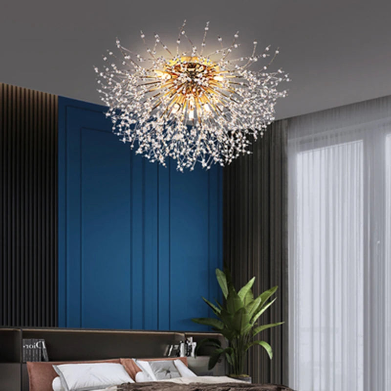 lustre led 	 avec branches de cristal winfordo en stock - vue 4 sur 18