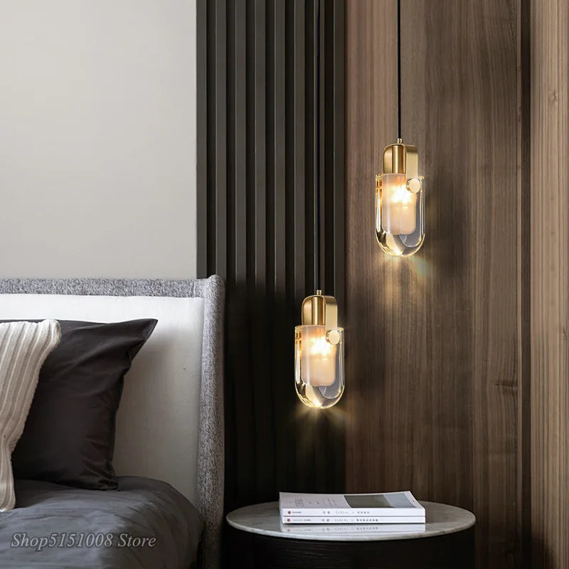lampes suspendues en cristal nordique pour restaurant de luxe - vue 2 sur 7