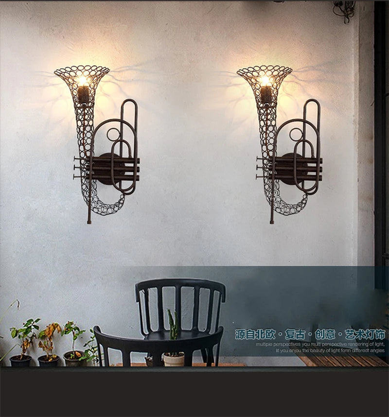 applique murale fontaine fer loft américain vintage restaurant - vue 5 sur 6