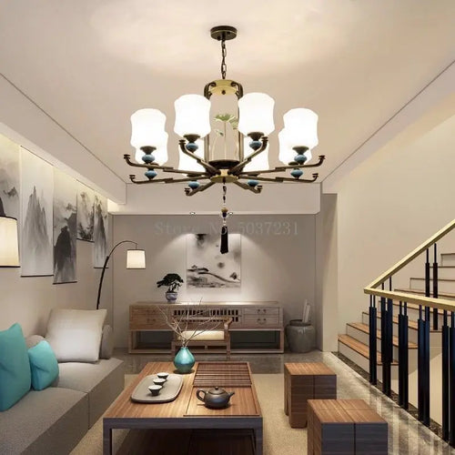 lustre moderne simple rétro avec lumières led élégantes