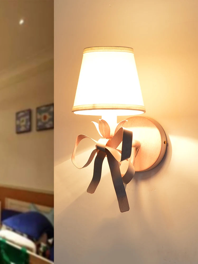lustre led style européen avec ruban et arc décoratif - vue 5 sur 14