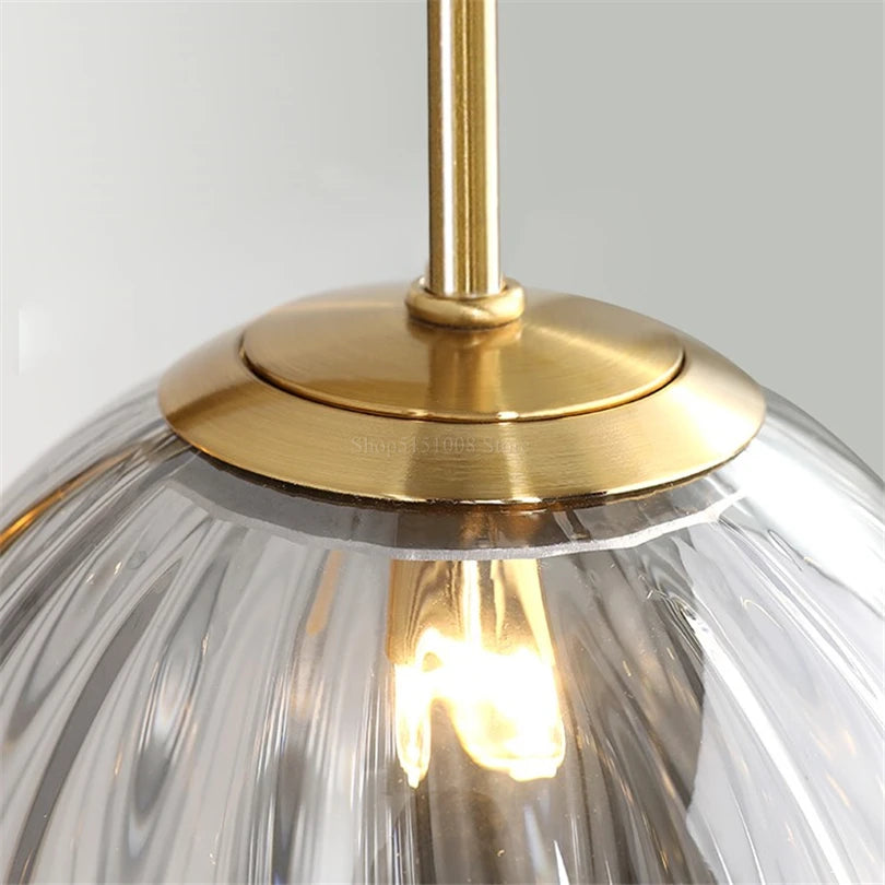 suspension LED en verre design moderne simpliste - vue 6 sur 12