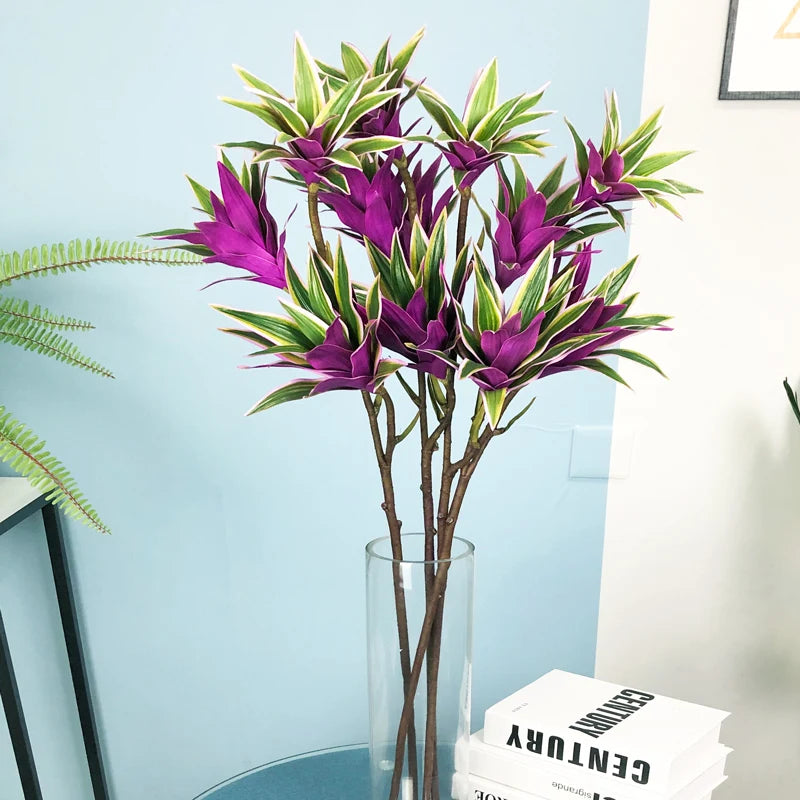 grandes branches de lys artificiels avec feuillage réaliste pour décoration