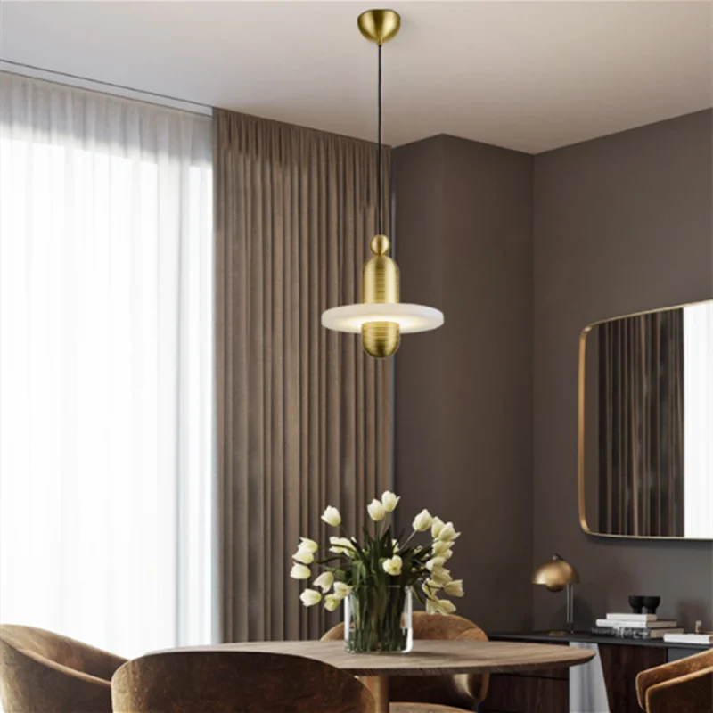 suspension moderne en marbre pour éclairage intérieur décoratif - vue 7 sur 9
