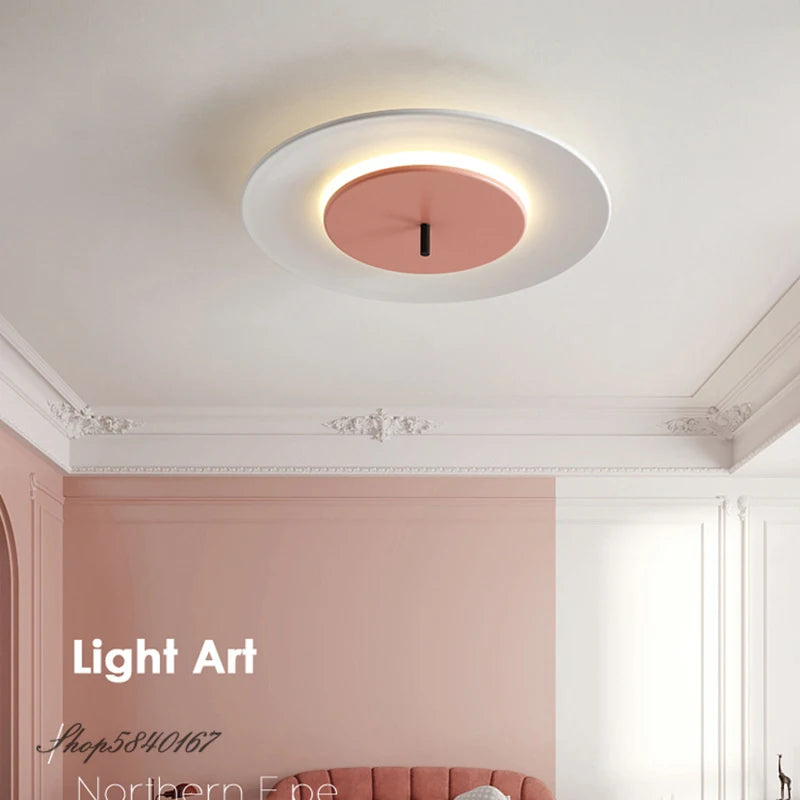 plafonnier simple disque led avec couverture suspendue