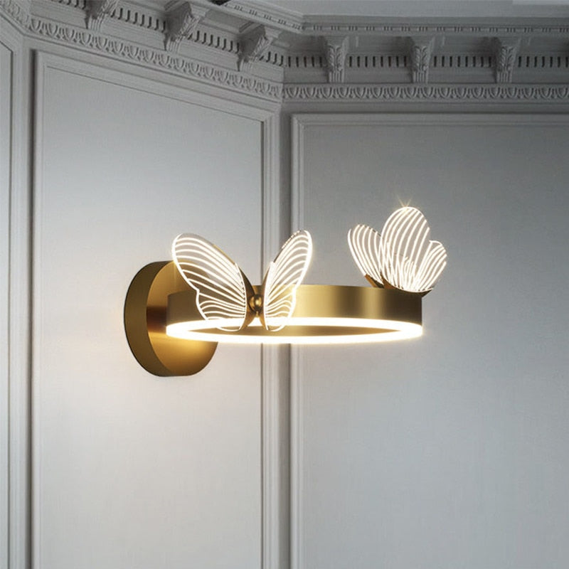 Applique murale design LED en métal rond Papillon - vue 5 sur 6