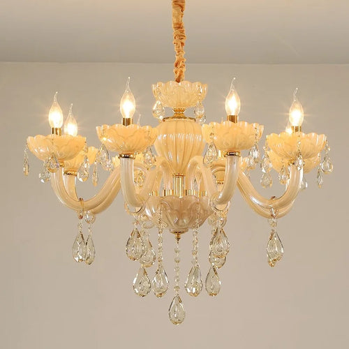 lustre en cristal européen créatif pour ambiance luxueuse