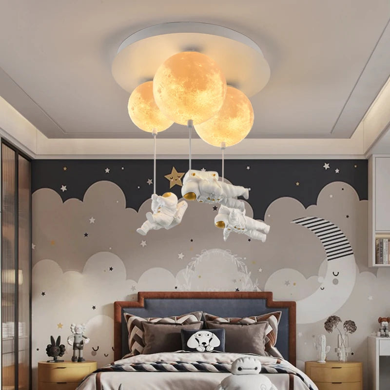 plafonnier lunaire décoratif avec astronaute idéal pour chambre