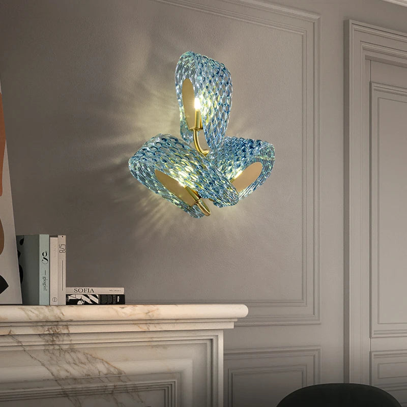 applique murale led en verre de cuivre artistique - vue 4 sur 14