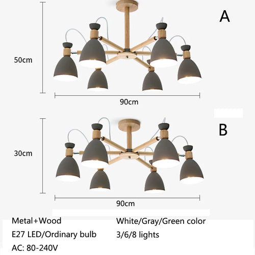 lustre moderne bois massif simple plafond hôtel