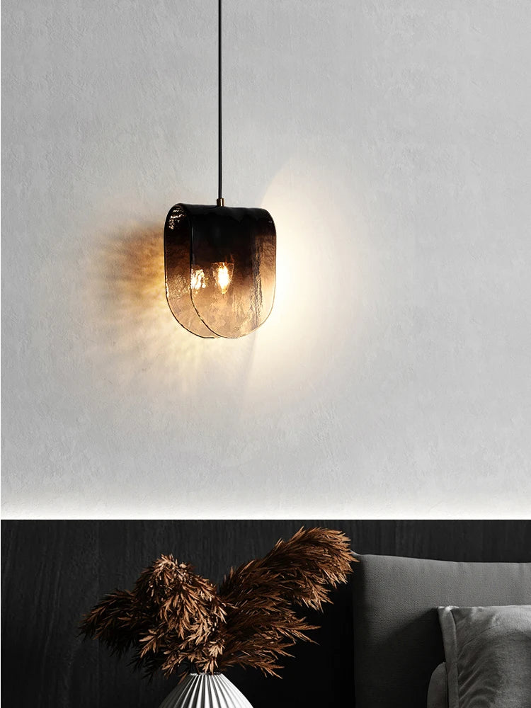 Suspension nordique simple en verre design arrondi - vue 5 sur 7