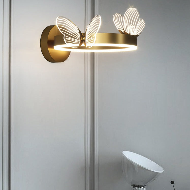Applique murale design LED en métal rond Papillon - vue 4 sur 6