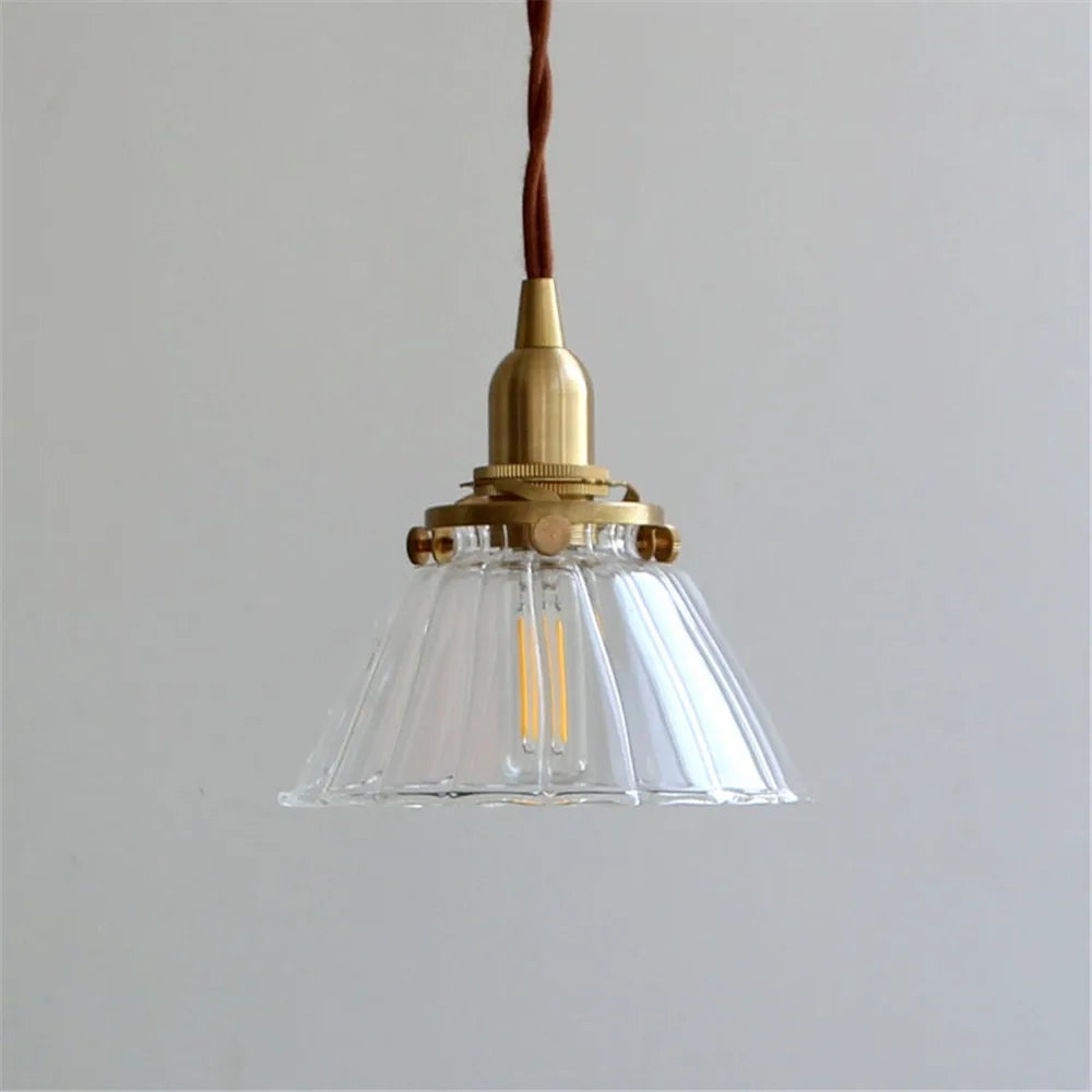 loft industriel led suspension lumière rétro laiton verre suspension antique droplight - vue 4 sur 8