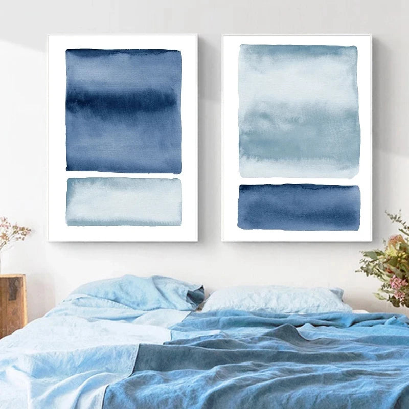 peinture abstraite aquarelle océanique art mural décoratif