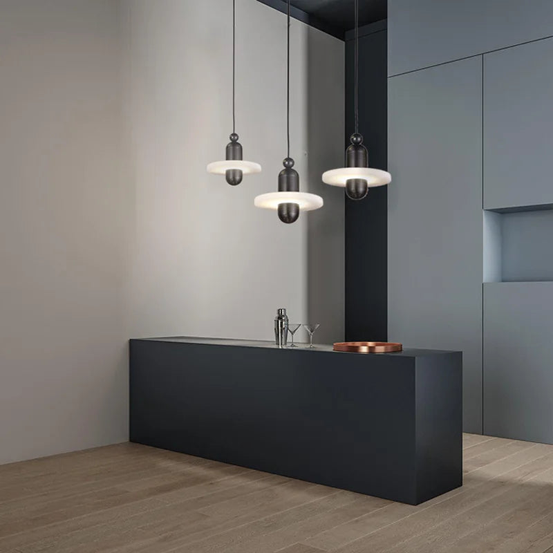 suspension moderne en marbre pour éclairage intérieur décoratif - vue 5 sur 9