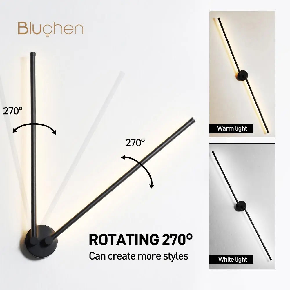 applique murale à led moderne rotative pour intérieur élégant - vue 5 sur 10
