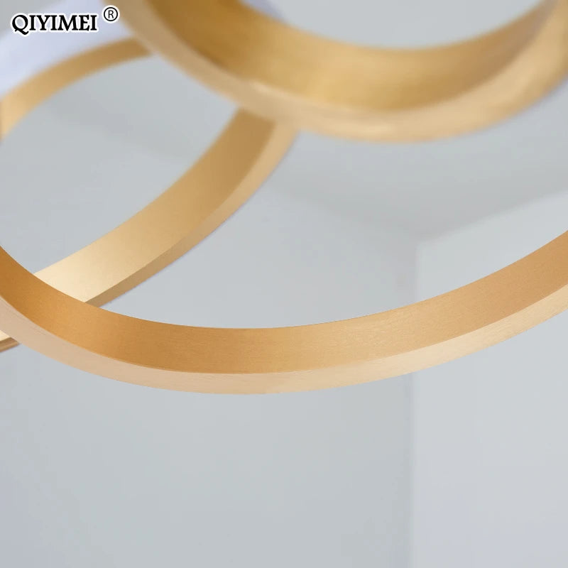 suspension plaqué or avec lumière led pour éclairage intérieur