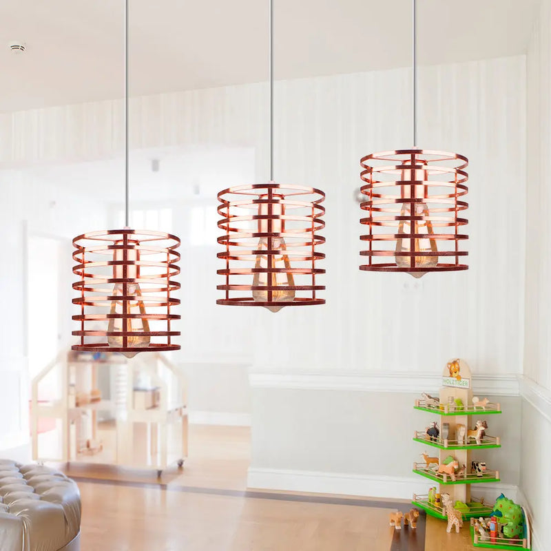 lustre suspendu moderne avec 1/3 têtes led vintage
