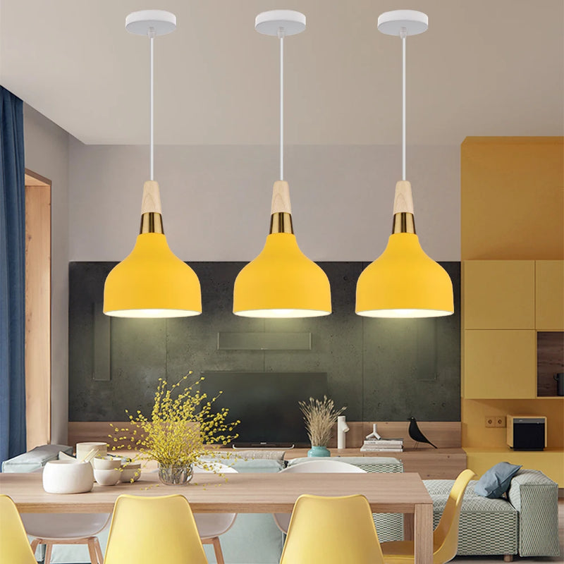 luminaire suspendu led moderne nordique en aluminium rétro