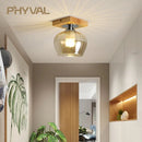 plafonnier phyval nordique verre bois luxe décor