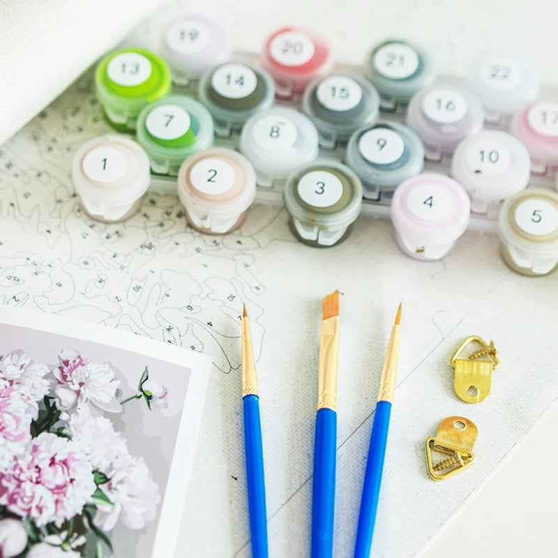 kit peinture par numéros vase romantique pour décoration intérieur - vue 8 sur 7
