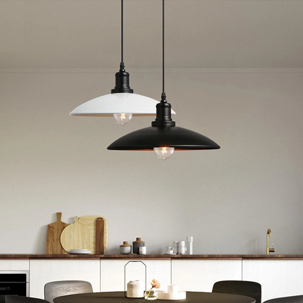luminaires suspendus industriels vintage loft abat-jour métal