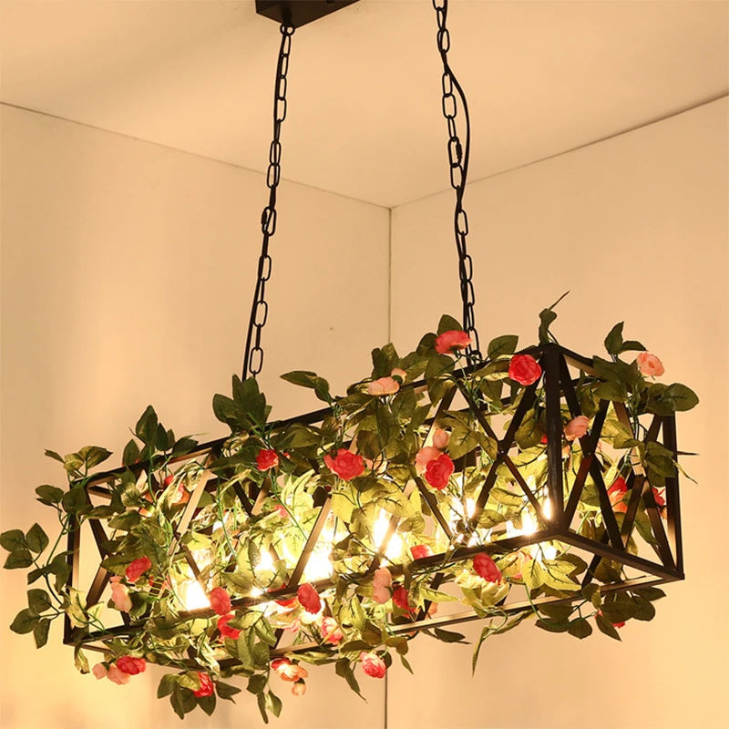 lustre loft vintage en fer pour bar club restaurant industriel - vue 11 sur 12