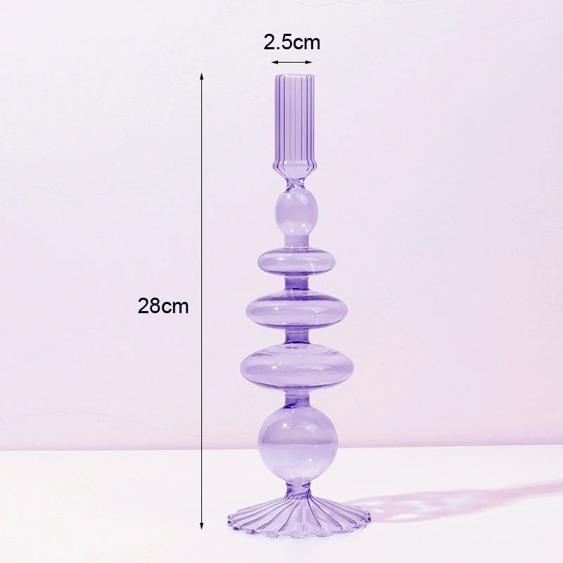 bougeoir en verre pour décoration romantique et festive
