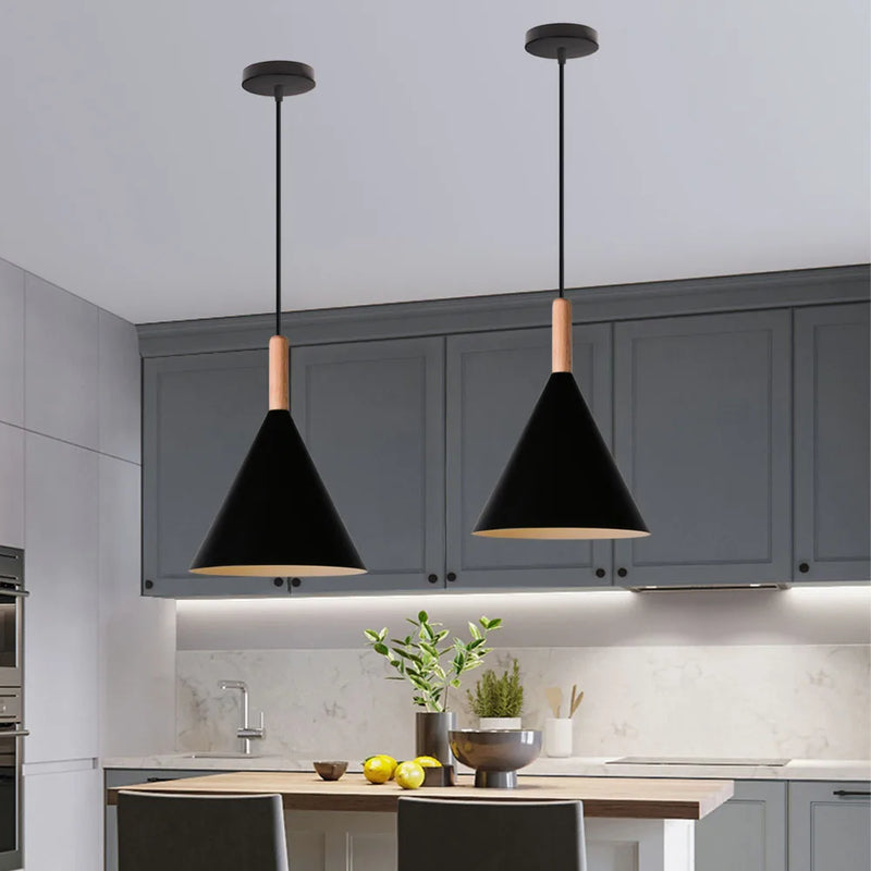 lampe led suspendue en bois design nordique moderne décorative
