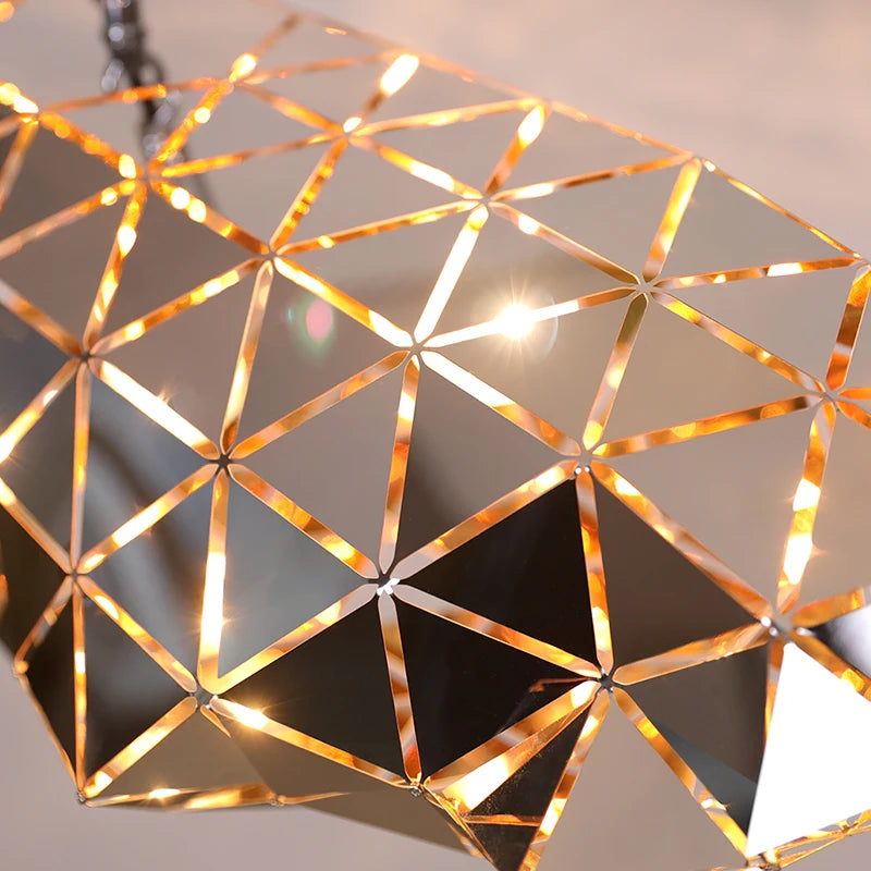 Lustre moderne fenêtre vêtements éclairage magasin décoration lampe chevet créatif en acier inoxydable barre Table Art lumière lustre - vue 6 sur 12