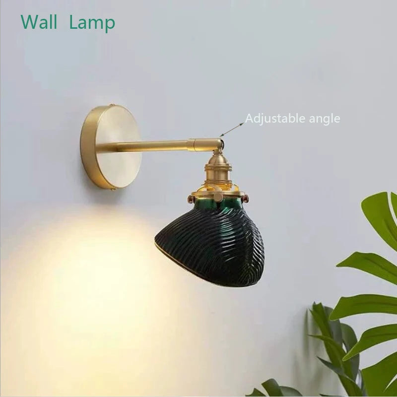 lustre minimaliste japonais en verre et laiton éclairage créatif décoratif