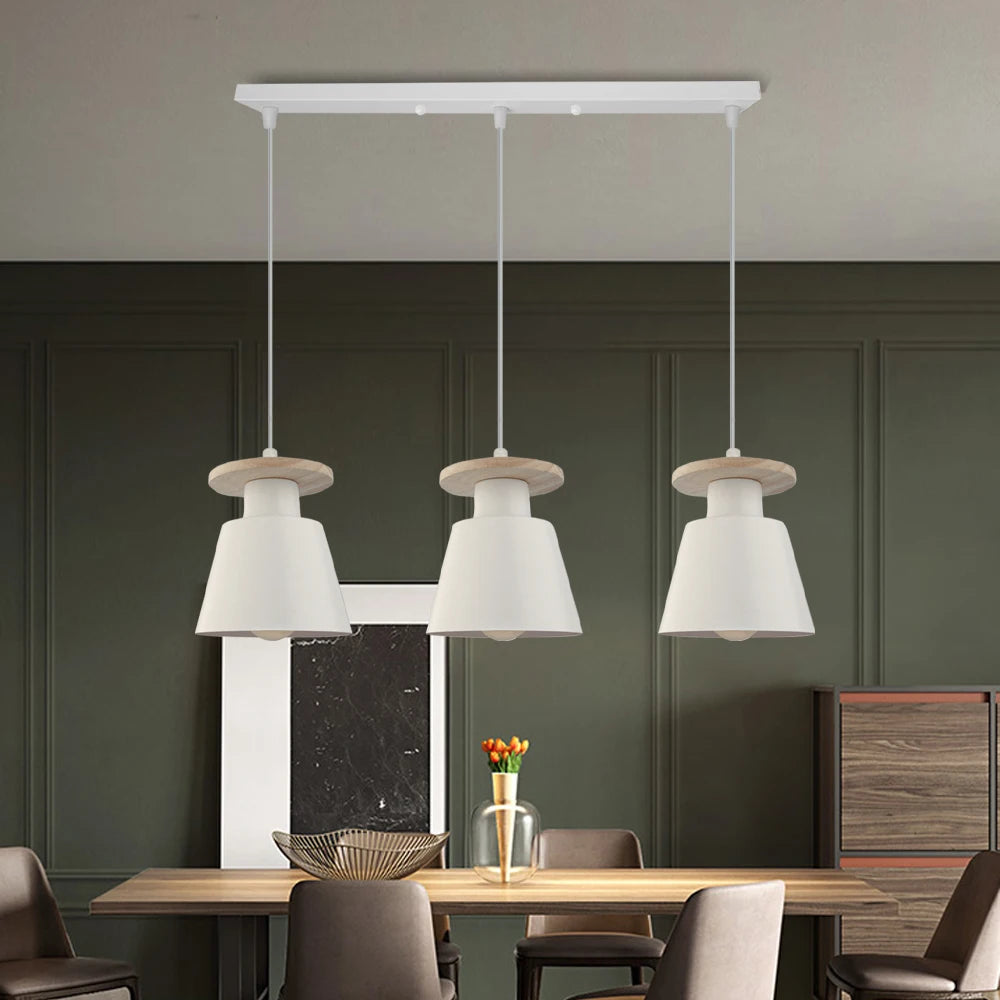 Suspension en bois moderne Suspension nordique Luminaire salle à manger salon cuisine intérieur suspendu lustre luminaires - vue 4 sur 12