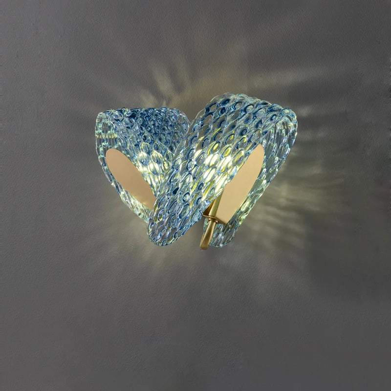 applique murale moderne en verre design doré et cuivré - vue 4 sur 14