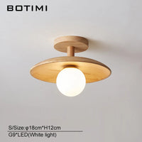 Plafonnier rond en bois arrondi design scandinave