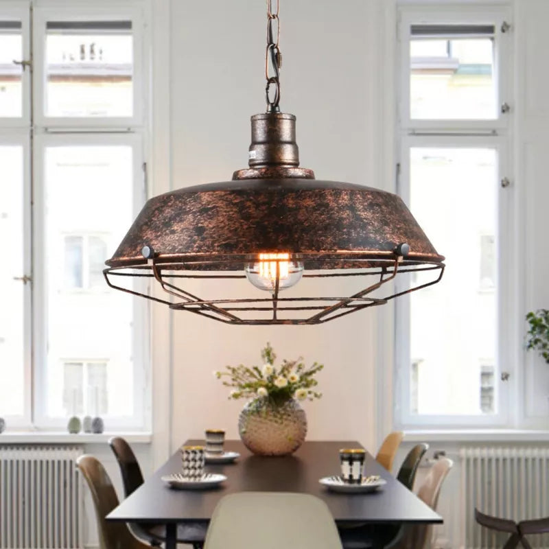Suspension Loft Style Vintage cage industrielle rétro