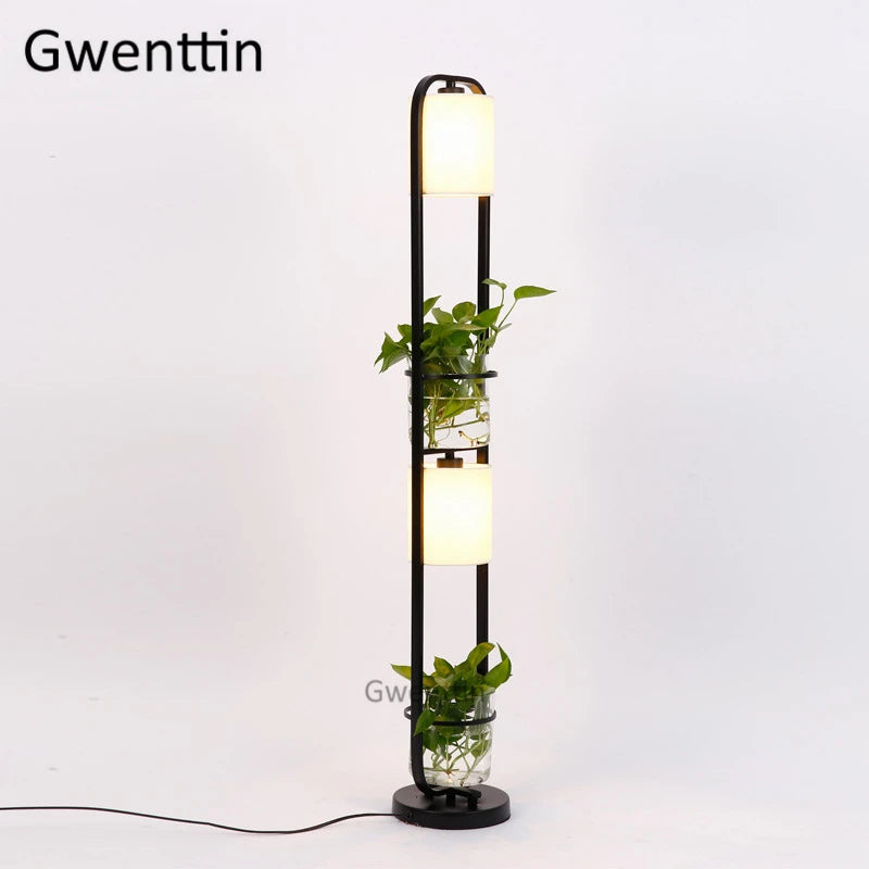 lampadaire moderne à led en verre pour décoration intérieure