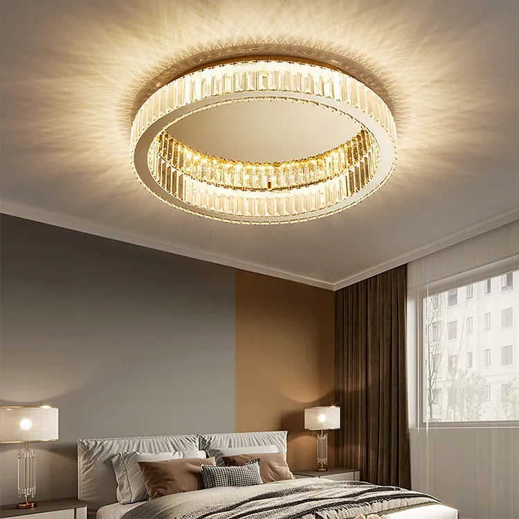 Plafonnier rond led cristal moderne simple - vue 4 sur 12